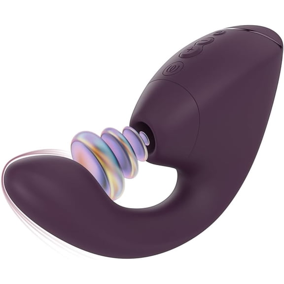 Womanizer Next Duo Dual-Stimulation Personal Wellness Massager with Air Pulse & Vibration Modes | Waterproof Rechargeable Body Massager | Purple