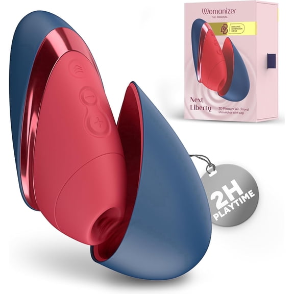 Womanizer Next Liberty Personal Massager, Advanced Pulse Technology, 8 Settings, Rechargeable & Waterproof , Blue & Red