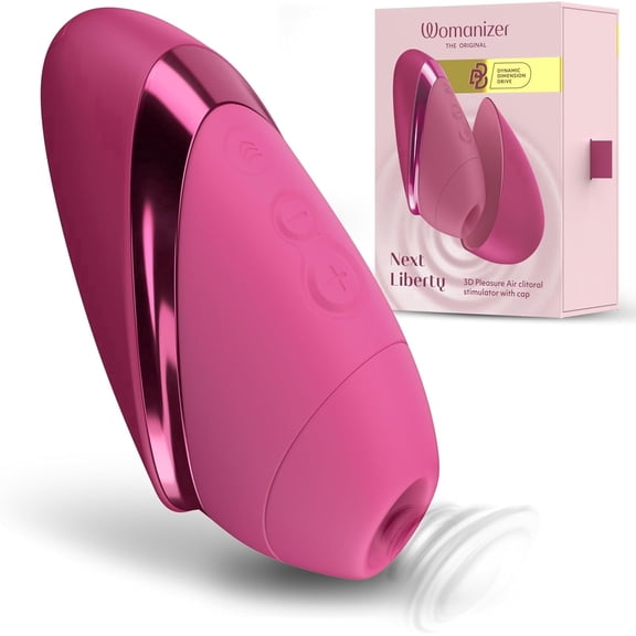 Womanizer Next Liberty Personal Massager, Advanced Pulse Technology, 8 Settings, Rechargeable Waterproof Silicone, Travel-Friendly , Pink