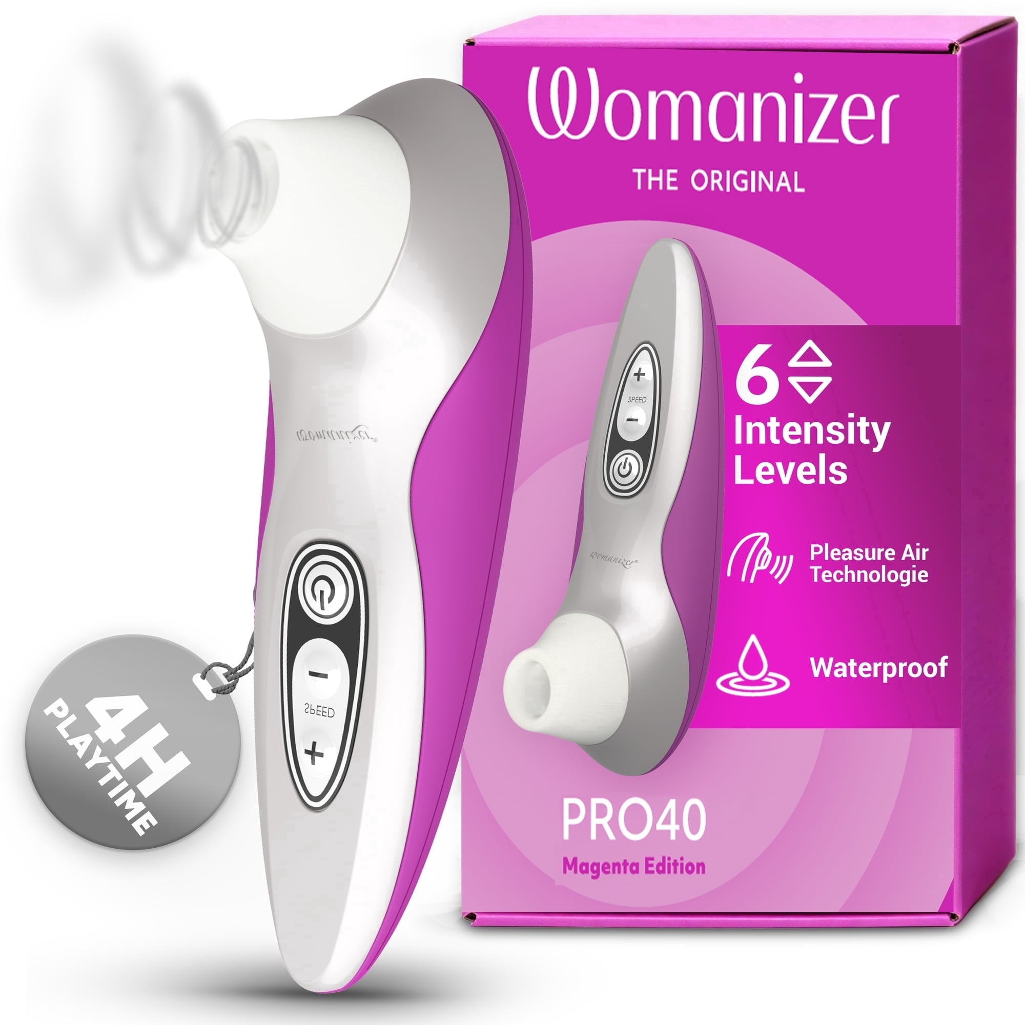 sex toys womanizer Womanizer Pro40 Rechargeable Personal Massager for Women with 6 Intensity  Levels, Waterproof Design, Magenta