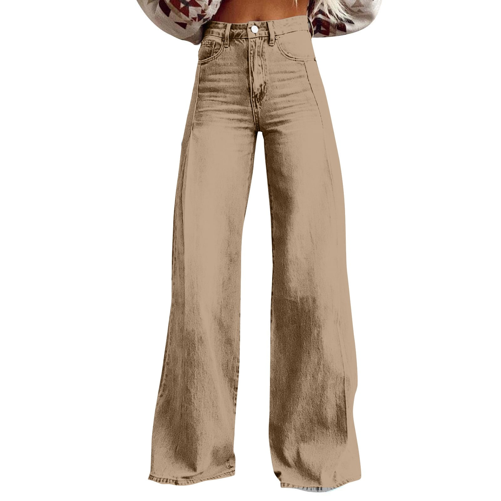 Y2K Bell Bottom Jeans for Women Mid Rise Wide Leg Solid