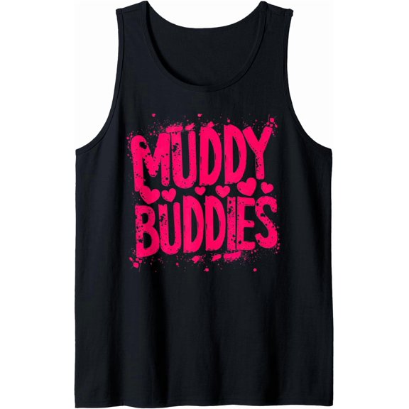 Womans Buddies Muddy Mudding Princess Running Team Mud Run Tank Top Size S-3XL