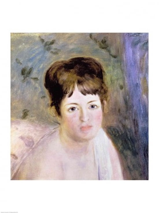 Womans Head c1876 Canvas Art - Pierre-Auguste Renoir (18 x 24)