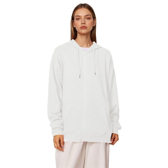 Womans Hoodies White Zip Up Hoodie Long Sleeve Tops Women Hoodies Pullover Women's Athletic Hoodies XXXL