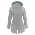thumbnail image 1 of Womans Jacket Spring Fall Windbreaker Lightweight Hooded Softshell Jacket Outdoor Windproof Zip Up Raincoat Grey M, 1 of 7