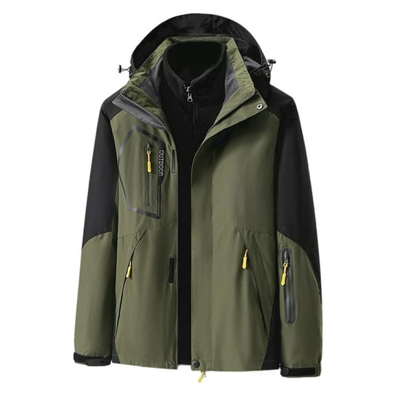 Womans Jacket Windbreaker Removable Liner Softshell Jacket Spring Fall Outdoor Lightweight Army Green L