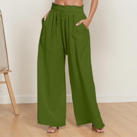 Womans Pants Straight Leg Baggy Green Pant Womens Pants Casual Comfy Clothes Holiday Pants for Women