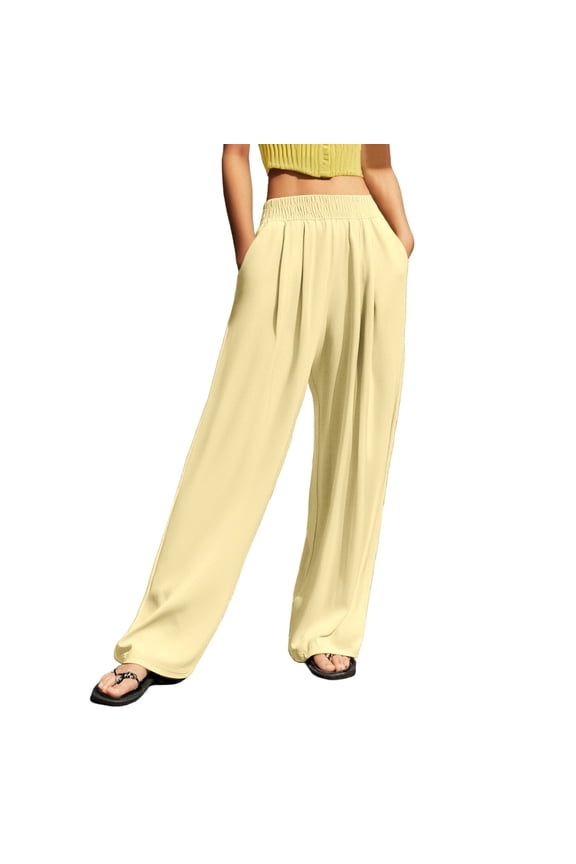 Womans Pants Straight Leg Baggy Yellow Pant Womens Pants Casual Soft Pants Cute Pants