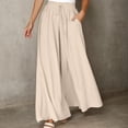 thumbnail image 1 of Womans Pants Straight Wide Leg Baggy Beige Pants Casual Outfits Soft Pants Trendy Clothes for Women, 1 of 4