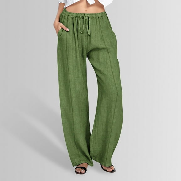 Womans Pants Wide Leg Baggy Green Pants Womens Pants Casual Comfortable Pants Womens Travel Pants