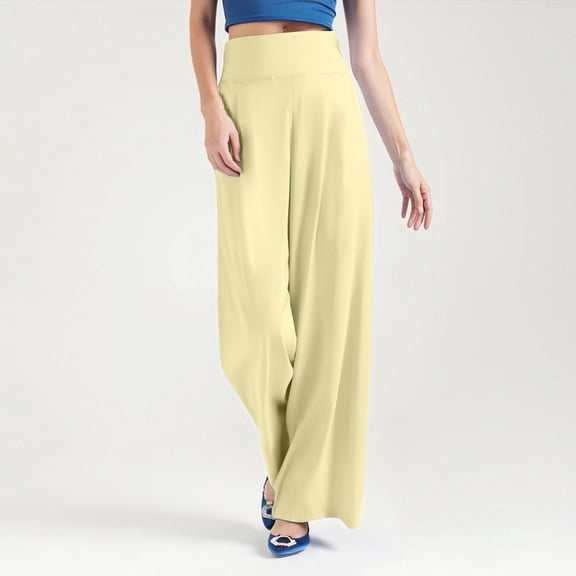 Womans Pants Wide Leg Dress Pants Baggy Yellow Pant Casual Outfits Comfortable Pants Womans Dress Pants