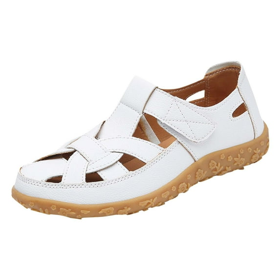 Womans Sandles Women's Fashion Casual Versatile Soft Bottom Hollow Leisure Spring Style Fashionable And Comfortable Beach Flat Sandals White