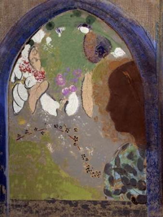 Womans Silhouette in a Window 1912 Canvas Art - Odilon Redon (18 x 24)