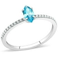 thumbnail image 1 of Womans Silver Aquamarine Ring High polished (no plating) Stainless Steel Ring with AAA Grade CZ in Sea Blue DA034, 1 of 4