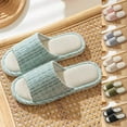 thumbnail image 1 of Womans Slippers Slip-on Close Toe Flats Slippers Womens Warm Bedroom Fleece House Winter Slides Shoes Beige 5.5-6, 1 of 4