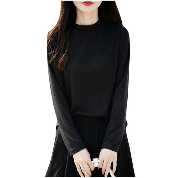 Womans Sweater Female Merino Wool Half High Neck Hollow Out Pullover Long Sleeve Comfy Lightweight Clothing Tops