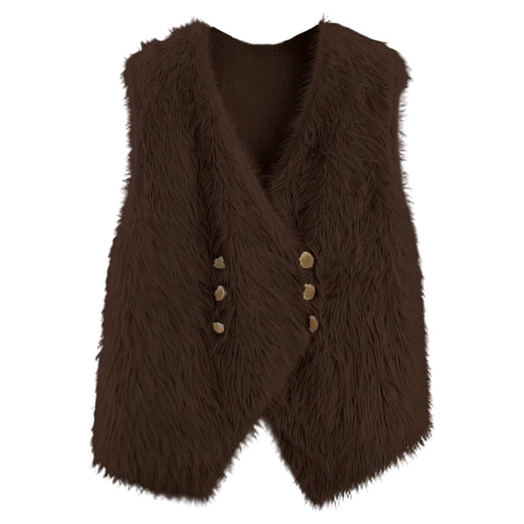 Womans Vest Vest for Women Button Down Sleeveless Fuzzy Fall Clothes Cold Weather Clothes for Women