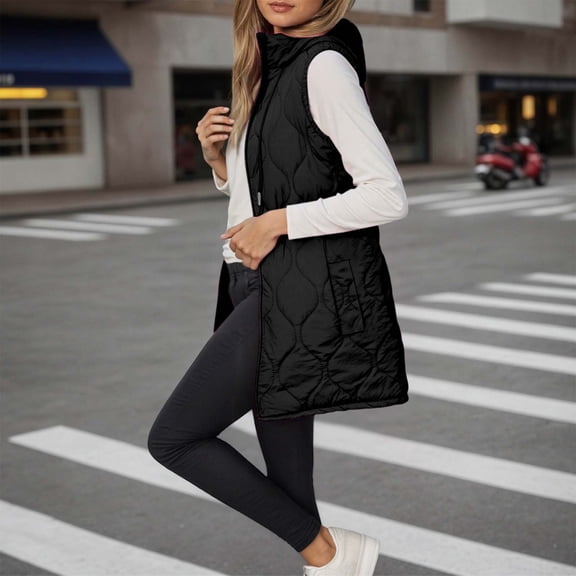 Womans Vest Puffer Vest Zip Up Sleeveless Womens Vests Lightweight Fall Vest womens vests outerwear