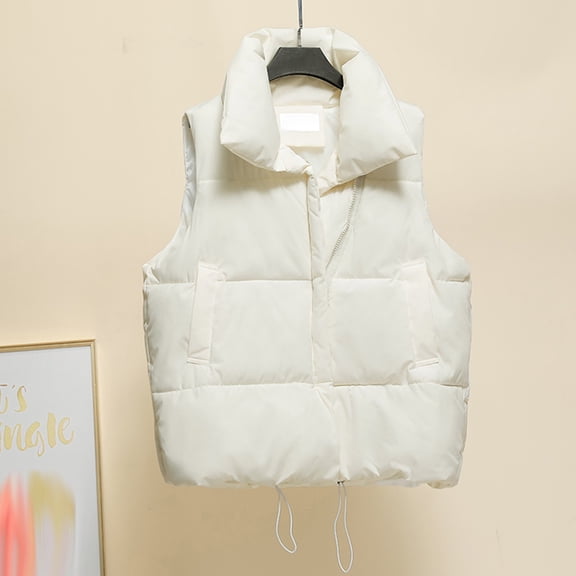 Womans Vest Puffy Vest Full Zip Sleeveless Vest Lightweight Vests Women's Winter Clothes Trendy Clothes for Women
