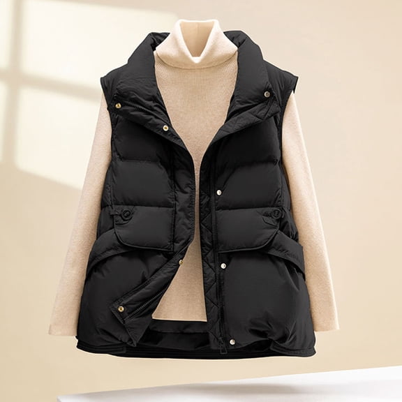 Womans Vest Women Puffer Vest Full Zip Sleeveless Vest Lightweight Vests Fall Vest Womens Vests Fashion Casual