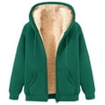 thumbnail image 1 of Womans Zip up Hoodie Unisex Winter Warm Fleece Jackets Thick Fuzzy Lined Zip up Hoodies Men Women Heavy Weight Sweatshirt Hoodie Coat Chunky Cardigan Sweaters for Women S-16 Green S, 1 of 3