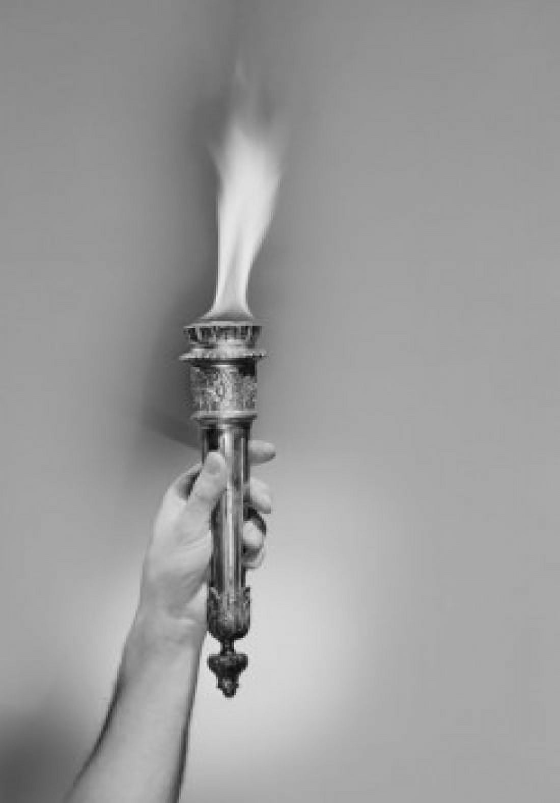 Womans hand holding olympic torch Canvas Art - (18 x 24)