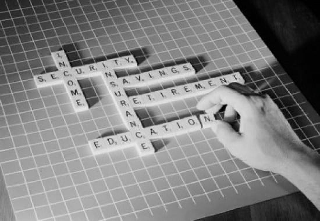 Womans hand playing scrabble Canvas Art - (18 x 24)