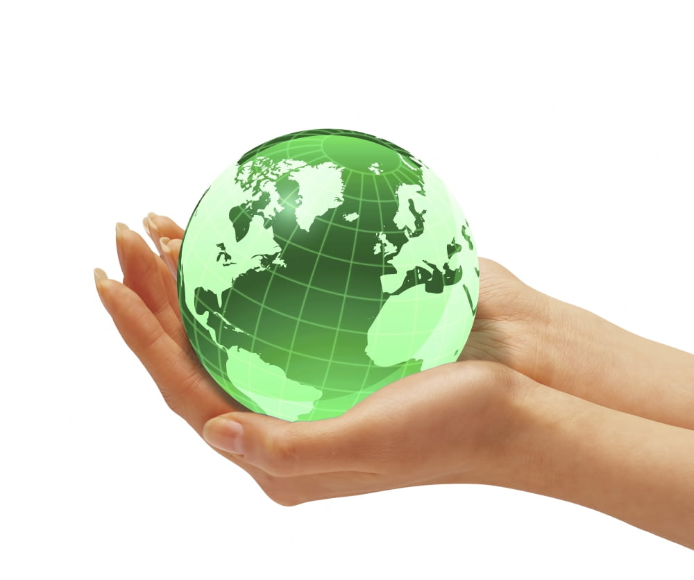Womans hands holding an Earth globe Canvas Art - Leonello CalvettiStocktrek Images (32 x 26)