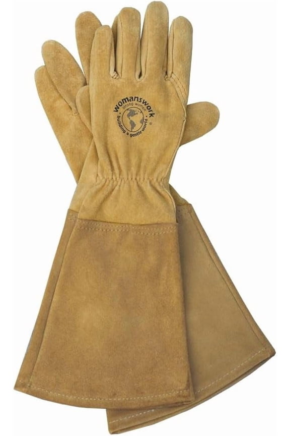Womanswork Rose Gauntlet Leather Garden Gloves – Made in the USA