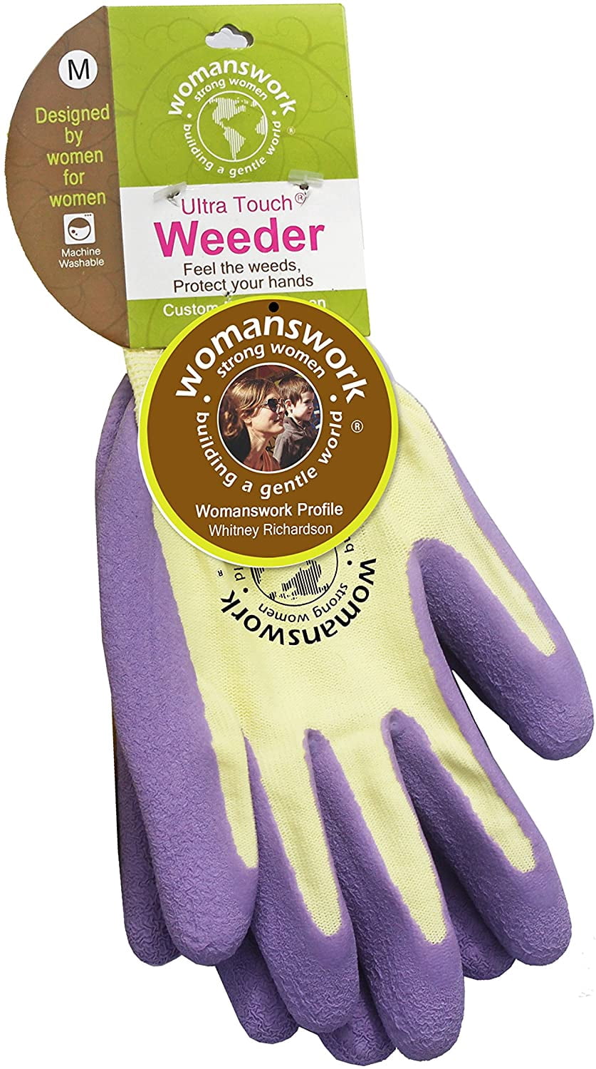 Womanswork Weeder Gardening Glove, Purple Medium