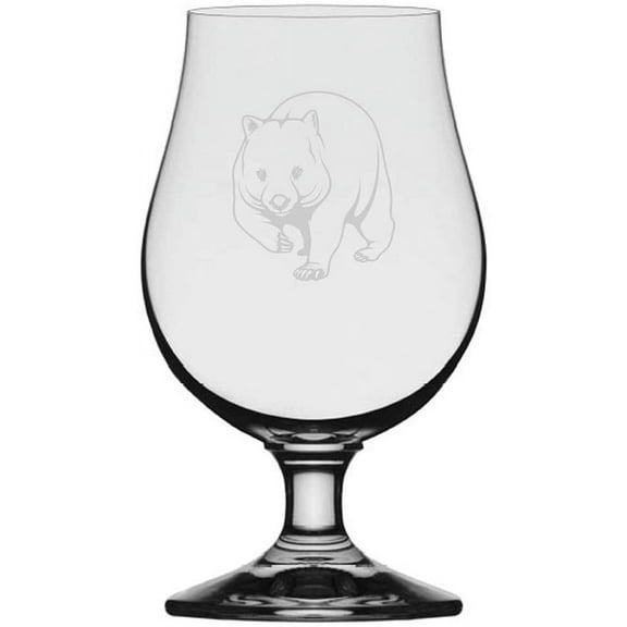 Wombat Body Zoo Animal Themed Etched 13.25oz Iona Beer Glass