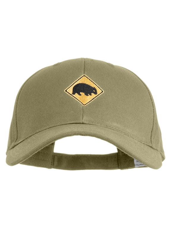 Wombat Sign Embroidered New Big Size Deluxe Cotton Cap - Khaki XL-3XL