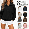 thumbnail image 1 of Wome's Half Zip Sweatshirt - Casual Fleece Patchwork Long Sleeve Pullover Tops - Fall Comfy Versatile Sweatshirt, 1 of 8
