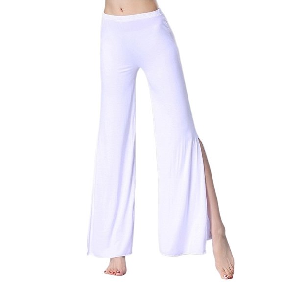 Womem Dance Practice Clothes Belly Dance Costume Dance Pants Lady Long Pants Black White Split Trousers Dancewear