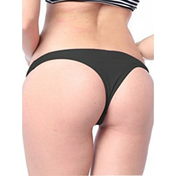 Womem's Ruched Underwear Bikini Thong Bottom Sexy Bikini Bottom Thong Cheeky T-Back Booty Solid Classic Ruched Swimsuit