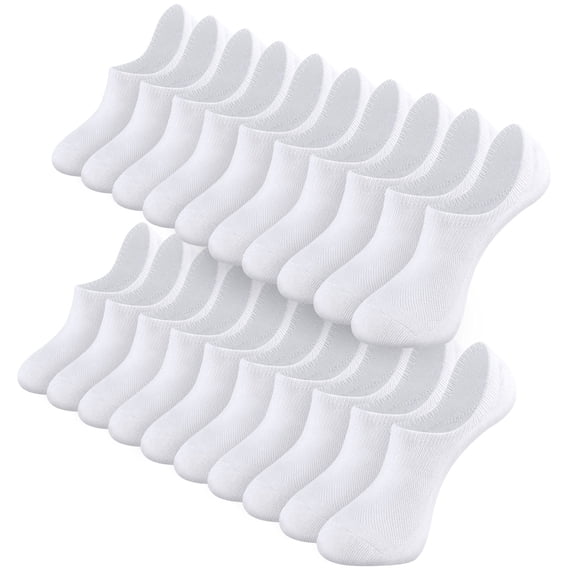 IKIBVTY Women 10 Pairs No Show Socks, Low Cut Anti-slid Athletic Running Casual Invisible Liner Socks, Solid Black White Gray