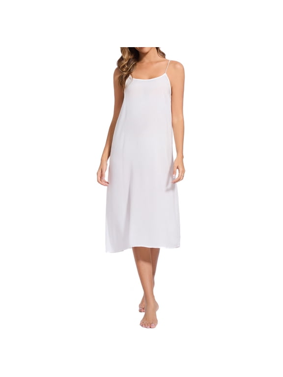 Women 100% Cotton Long Full Slips for Under Dresses Camisoles Slip Dress Chemise Petticoat