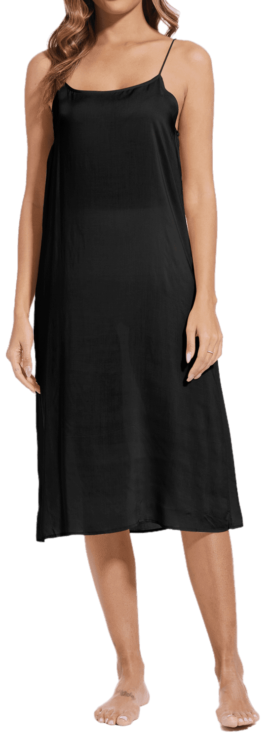 full length cotton slip for under dress BEAUTELICATE Women Washed 100% Cotton Full Slip Dress Black at Amazon  Women's Clothing store