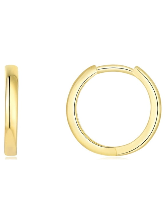 Women 14k Gold Endless Hoop Earrings, Gold Hoops, Cartilage Earrings, Helix Earrings, Tragus Earrings (12 mm ? 20 mm)