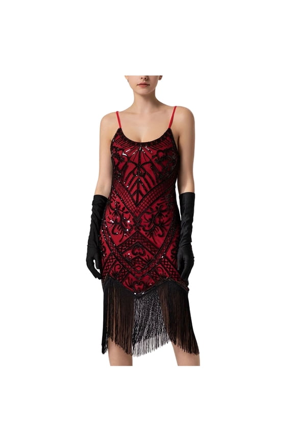 Women 1920s Flapper Dress Vintage Lace Embroidered Luxury Sequin Fringed Elegant Evening Party Cocktail Dresses