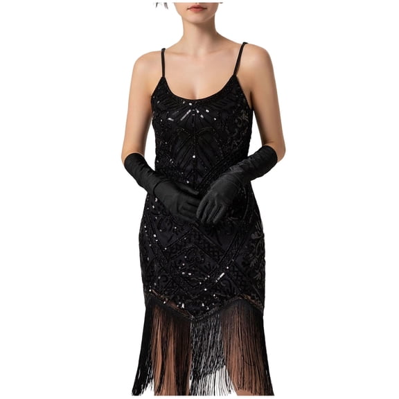 Women 1920s Flapper Dress Vintage Lace Embroidered Luxury Sequin Fringed Elegant Evening Party Cocktail Dresses