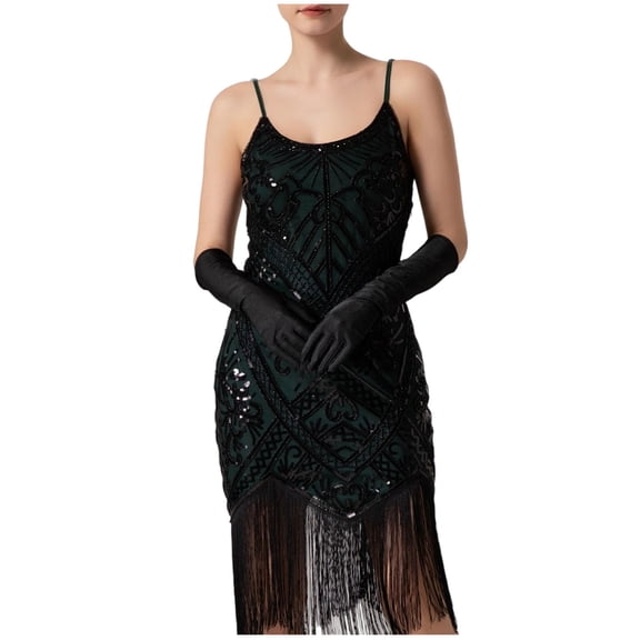 Women 1920s Flapper Dress Vintage Lace Embroidered Luxury Sequin Fringed Elegant Evening Party Cocktail Dresses