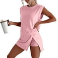 thumbnail image 1 of Women 2 Pcs Outfits Shorts Tank Top and Skort Lined Split Athletic Skirt Set (Light Pink S), 1 of 8