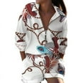 thumbnail image 1 of Women 2 Piece Half Zip-Up Floral Shirt and Shorts Sets Casual Vacation Outfits with Pockets White Flower S, 1 of 3