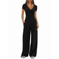 thumbnail image 1 of Women 2 Piece Lounge Fall Outfits Sets Neck Shirts and Wide Leg Pants Casual Matching Sets Black XL, 1 of 6