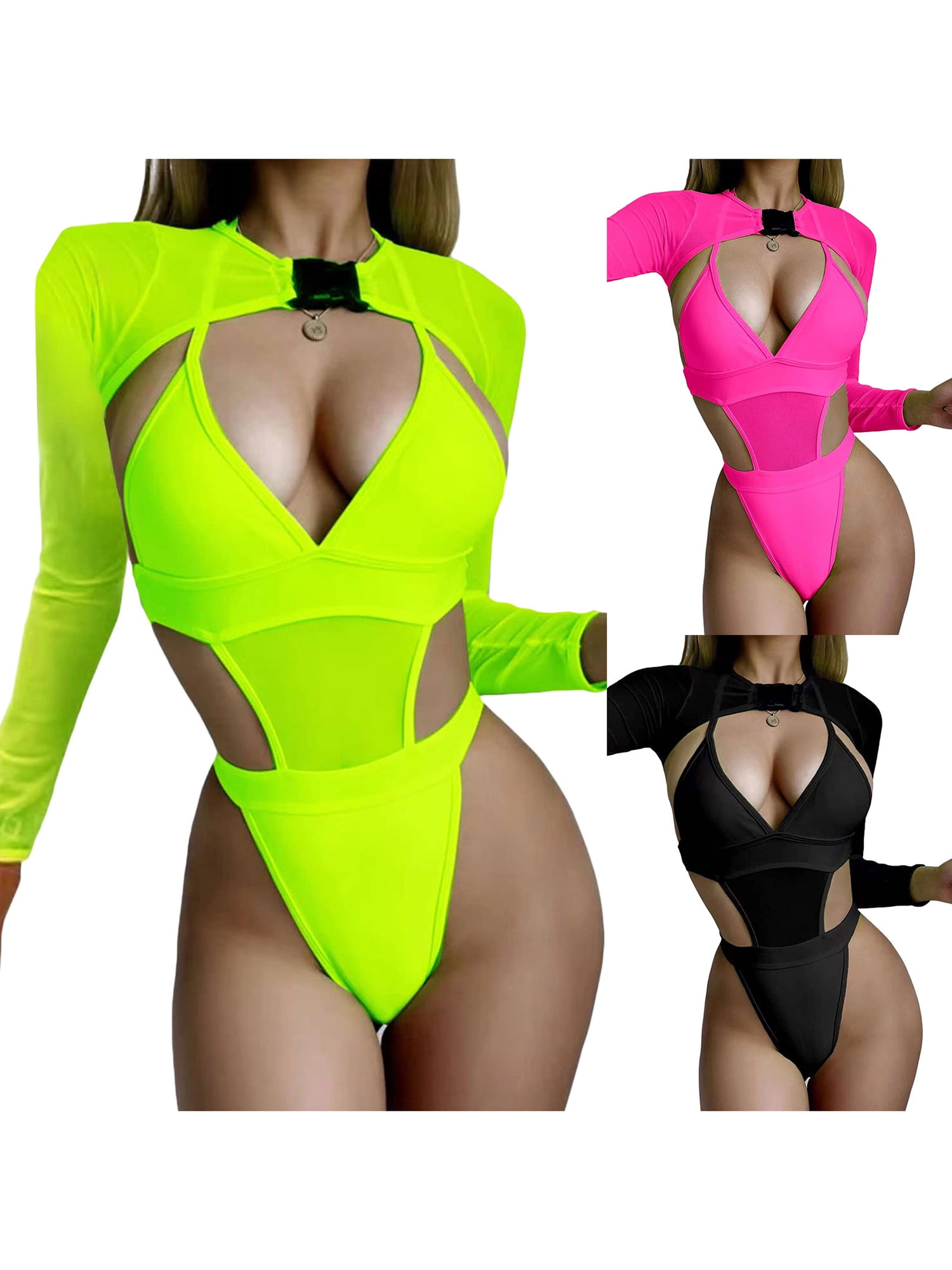 Y2K Green Butterfly 3-Piece Rave Outfit Set - Glow In The Dark Store