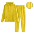thumbnail image 1 of Women 2 Piece Outfit Casual Hoodie Sets Oversized Sweatshirt Jogger Sweatpants Tracksuit Clothes New 2 Piece Travel Sets for Women Yellow M, 1 of 7