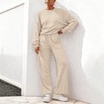 thumbnail image 1 of Women 2 Piece Outfits Fall Sweatsuits Crewneck Sweatshirt Wide Leg Sweatpants Lounge Sets Tracksuit, 1 of 7