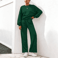 thumbnail image 1 of Women 2 Piece Outfits Fall Sweatsuits Crewneck Sweatshirt Wide Leg Sweatpants Lounge Sets Tracksuit, 1 of 7
