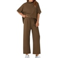 thumbnail image 1 of Women 2 Piece Outfits 3/4 Batwing Sleeve Pullover Tops and Wide Leg Pants Casual Lounge Set, 1 of 6